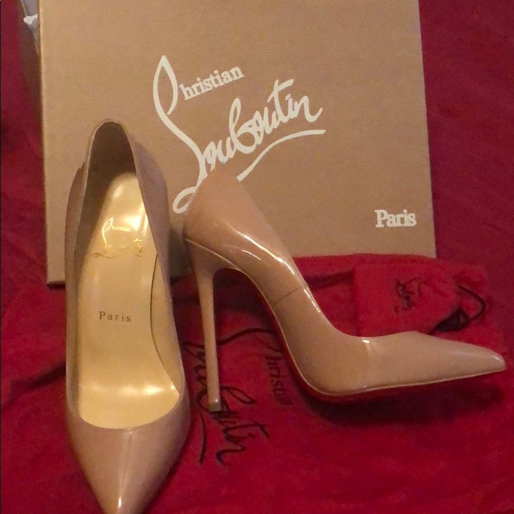 Christin Louboutin Piggalle 120 patent nude